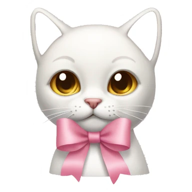 light pink ribbon bow cat sticker