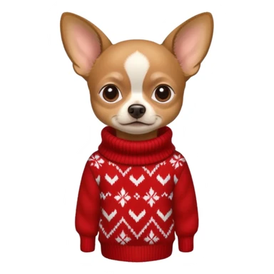 Dark Tan deer-head chihuahua sitting wearing a sweater sticker