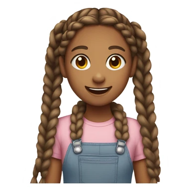 girl with twin braids smiling sticker