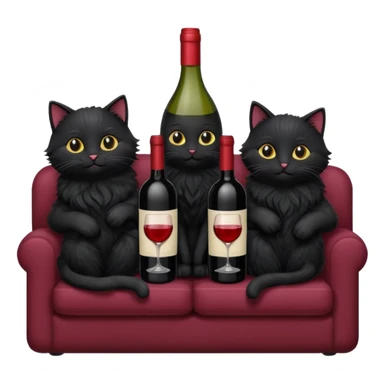 black cats On A Couch With Wine sticker