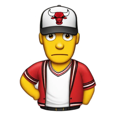 bar simpson wearing a chicago bulls cap sticker