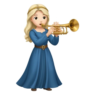 medieval female poet with a trumpet sticker