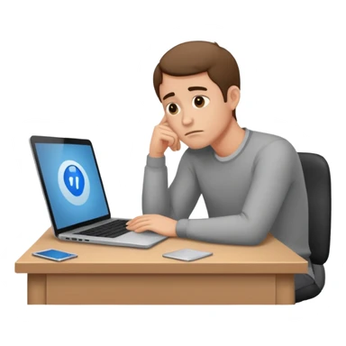 Create a 5 Emojis of my day and write a sentence about it... I am A Man...and i am techie and being tired and sleepy with a Laptop in front... sticker