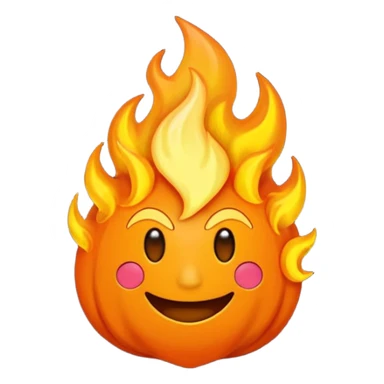 el simbolo de fuego como dibujito animado que tenga en la mano un telefono sticker