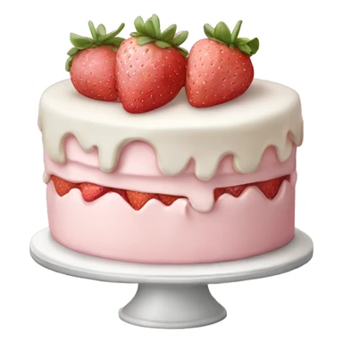 Light Pink strawberries and cream birthday cake  sticker