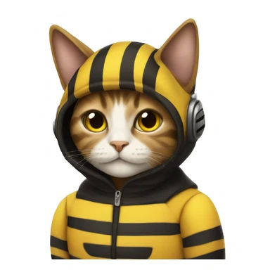 cat in a bumblebee costume sticker