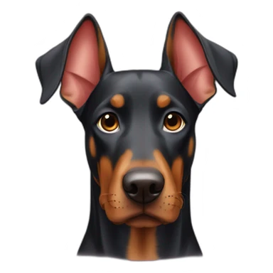 Cute doberdore face (flop ears) sticker
