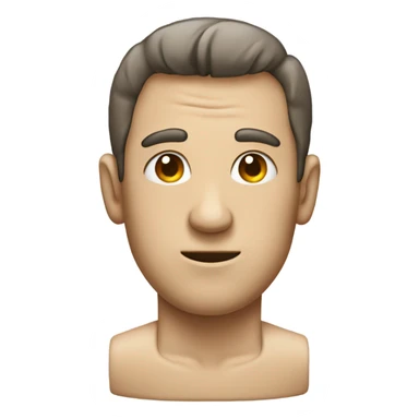 a man head his body is replaced by a toilet sticker