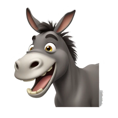Donkey from shrek making an extra cheesed smile face sticker