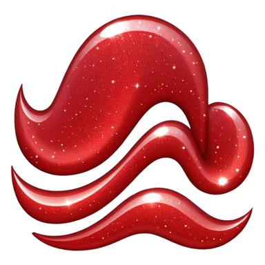 red glitter wave sticker