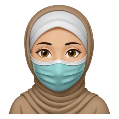 cover face mask arab woman with hijab sticker