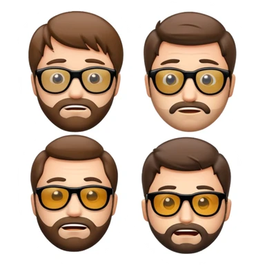create 4 emojies which looks like the four men from Hangover movie sticker