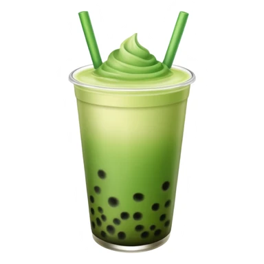make a matcha boba tea emoji that is green and gradient sticker