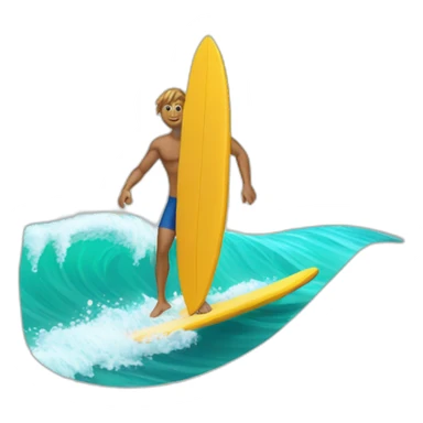 surfer swims on a board sticker