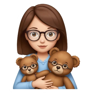 speticals girl with bear  sticker