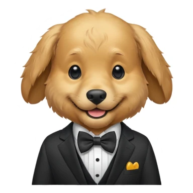 dog with bow in suit. sticker