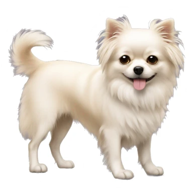 Fluffy white dog standing next to tan chihuaha  sticker