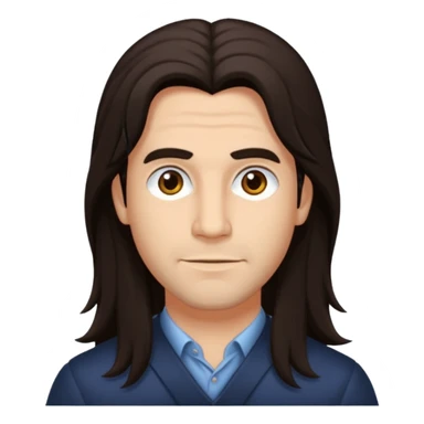 Reginald Arivizu (b.1969) with dark brown long hair sticker