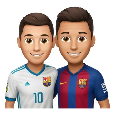 Wir sind gerade angekom Cristiano. Ronaldo macht ein Foto mit Messi. sticker