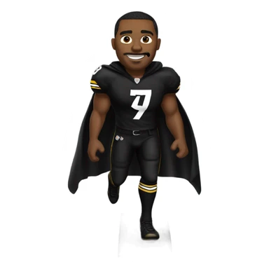 Pittsburgh Steelers player in uniform with black cape. sticker