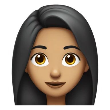 A dark black brown long hair girl , high cheekbones,indian features  with a smirk and eye roll medium fair complexion  sticker