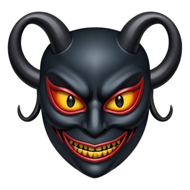 Demonic mask with subtle erotic curves, polished obsidian, lust and fear sticker