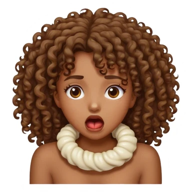 girl with curly hair choking  sticker