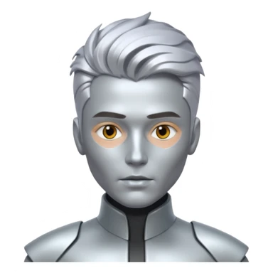 futuristic man with metalic hair sticker