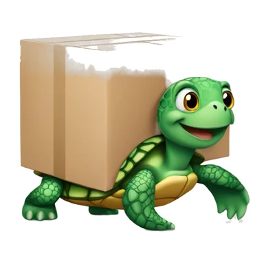turtle holding a parcel box sticker