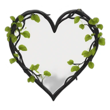 heart shaped black vine frame g sticker