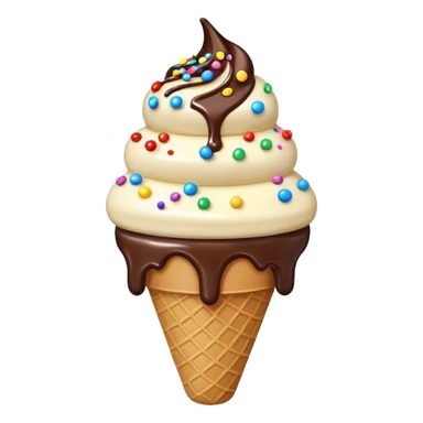 Icecream with toppins on the top sticker