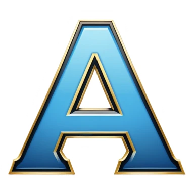 Bold Black-Blue-White-Gold Font Letter “A” sticker