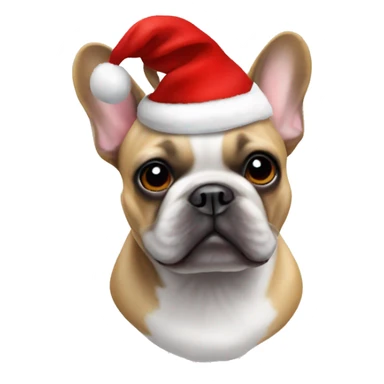 French bulldog wear santa hat  sticker