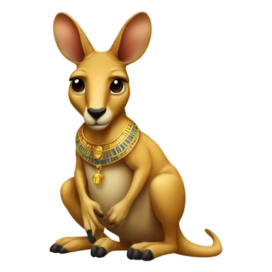 a kangaroo with king tut in its pouch sticker