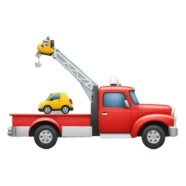 Tow truck carrying a small car sticker