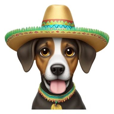 Dog wearing a sombrero ￼ sticker
