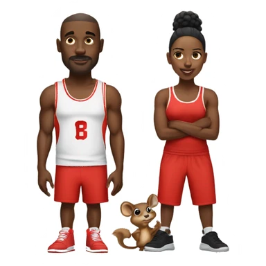 black man with black eyes riding a squirrel he has red basket ball shorts on and a black wife beater with red and black jordans  sticker