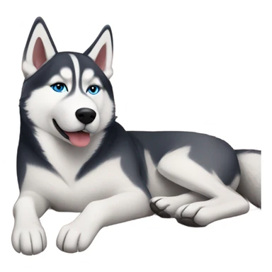 Siberian husky on a couch sticker