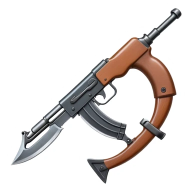 sickle as a bayonet for an Ak 47 sticker