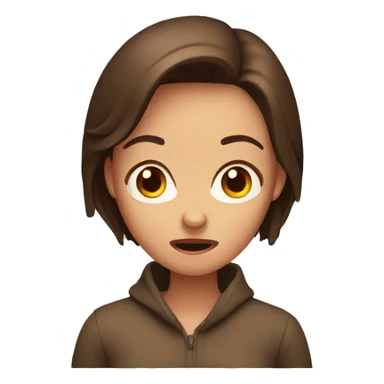 scared woman with brown hair  sticker