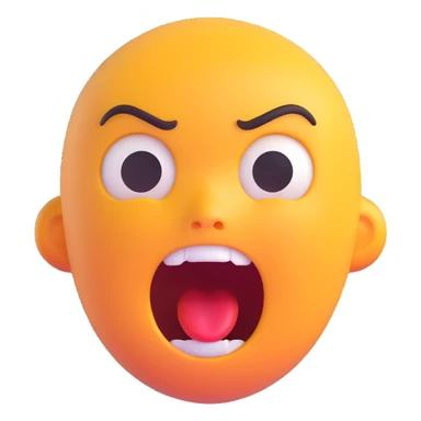 screaming face with terrified expression, horror game emoji style for stream sticker