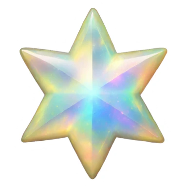 rotated four point star opal sticker