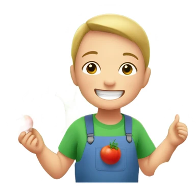 down syndrome child in a vegtable patch sticker