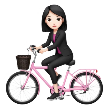 Bicycles Ergonomic bicycle of gym: seated white woman with hair black clothes pink sticker