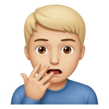 Someone biting their nail nervously  sticker