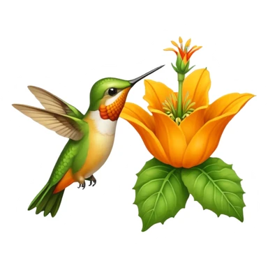 Squash blossom and hummingbird  sticker
