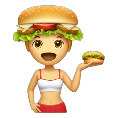 Une sirène qui mange un hamburger sticker