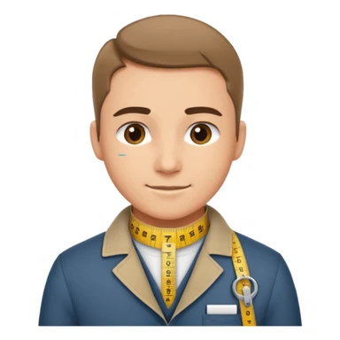 Tailor with Measuring Tape around neck pose sticker