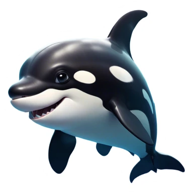 Cinematic Comical orca Portrait Emoji, Head tilted dramatically with an exaggeratedly shocked expression, featuring a sleek black-and-white body with wide, comically expressive eyes full of playful disbelief and animated flippers, Simplified yet hilariously expressive features, highly detailed, glowing with a slightly sassy oceanic glow, high shine, dramatic yet playful, stylized with an air of cheeky marine mischief, soft glowing outline, capturing the essence of a meme-worthy orca that looks ready to make waves with its hilariously dramatic antics! sticker