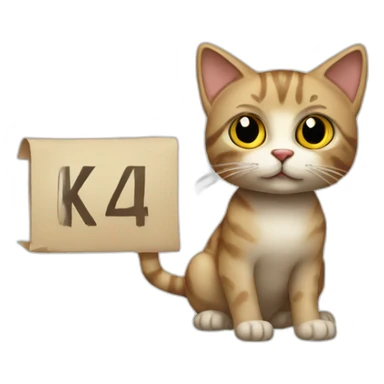 A cat holding a placard that reads "KV24.PL" sticker